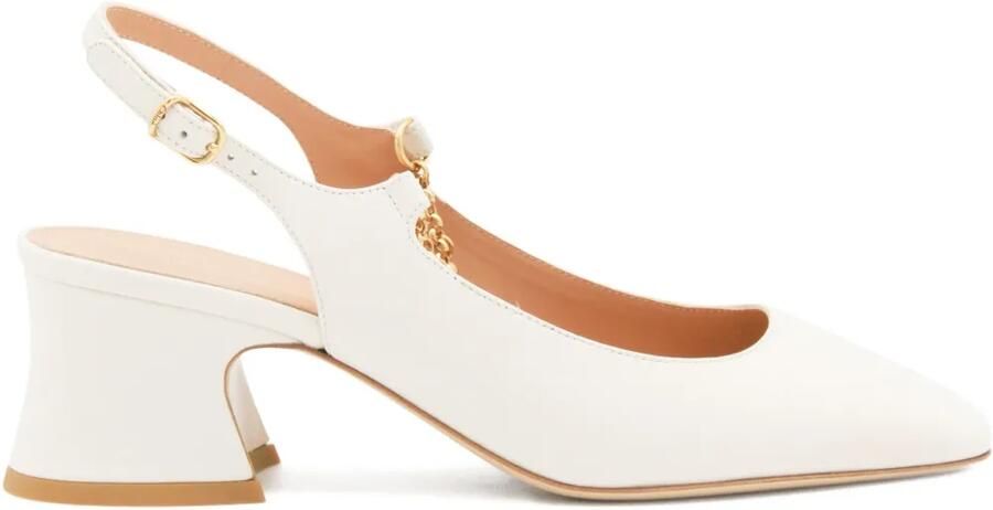 Chloé 55 mm pumps met bedels en ketting Wit