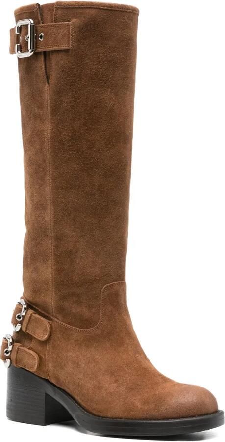 Chloé 60 mm laarzen met gesp Bruin
