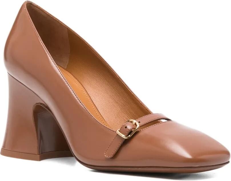 Chloé 75 mm Janis flared pumps met gespdetail Bruin - Foto 2
