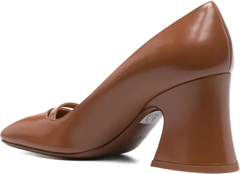 Chloé 75 mm Janis flared pumps met gespdetail Bruin - Foto 3