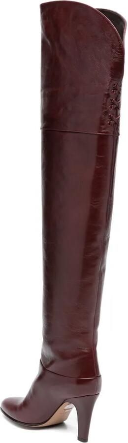 Chloé 90 mm Eve leren laarzen Rood