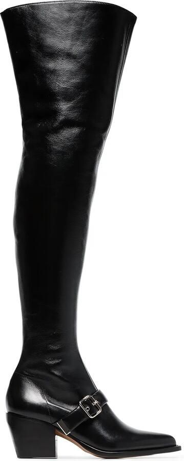 Chloé black over the knee 80 leather boots Zwart