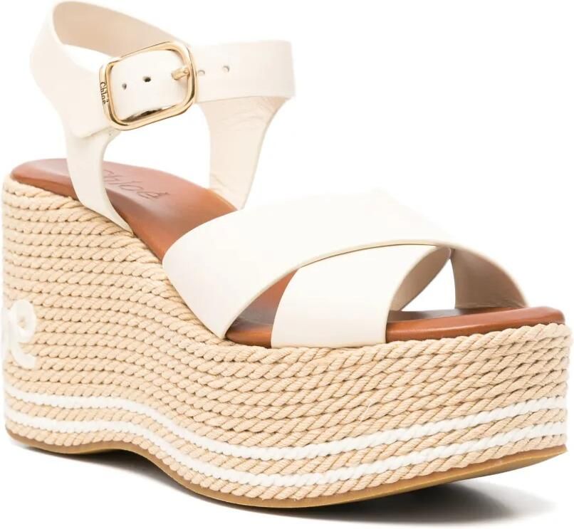 Chloé braided wedge sandals Beige