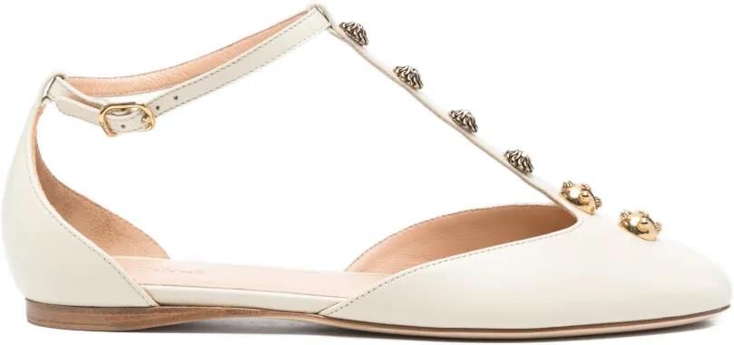 Chloé Celest ballerina's verfraaid met T-bar Beige