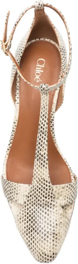 Chloé Cleia snakeskin-effect sandals Beige