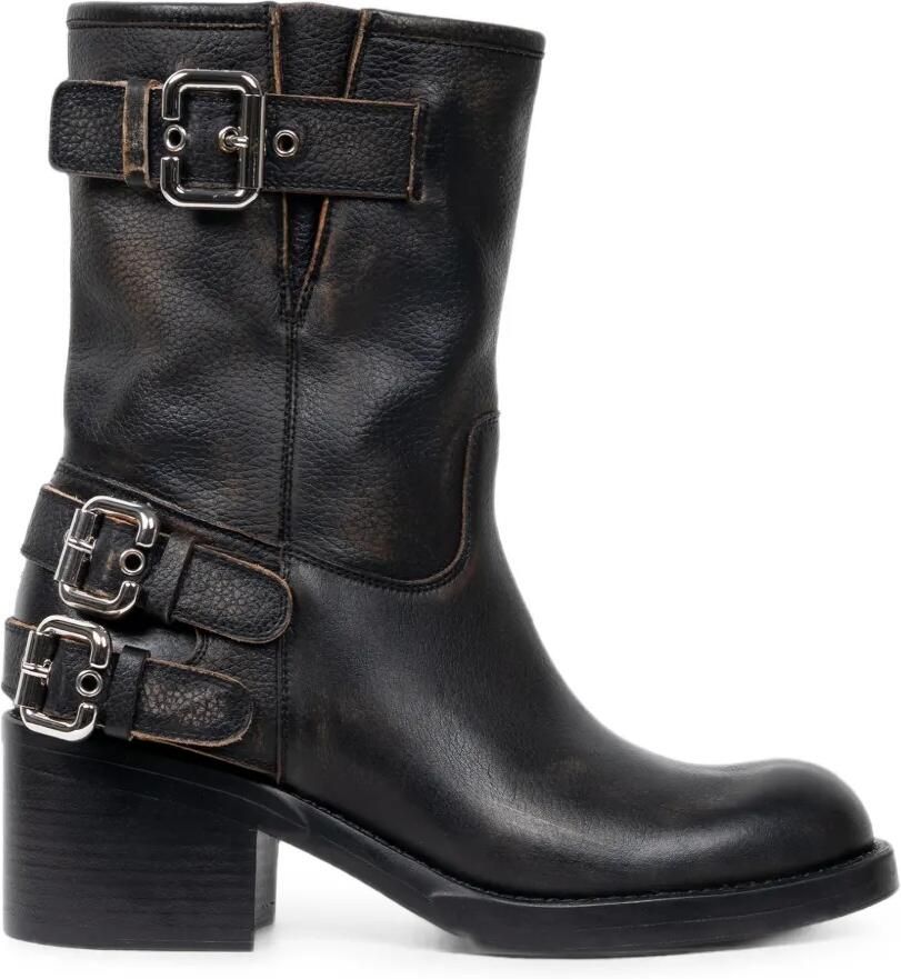 Chloé Dakota biker boots met gespdetail Zwart