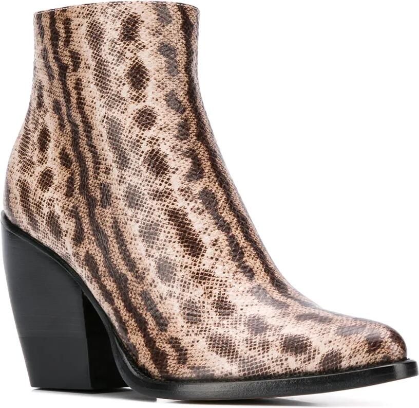 Chloé Enkellaarzen met slangenhuid-effect Beige - Foto 3