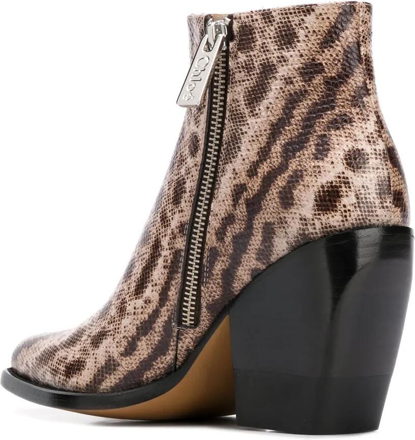 Chloé Enkellaarzen met slangenhuid-effect Beige - Foto 2