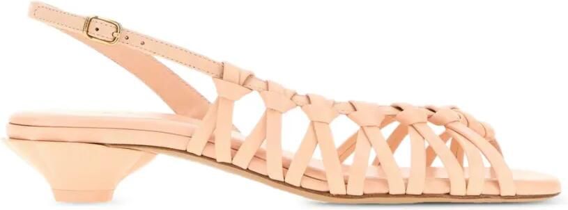 Chloé Estra geknoopte leren sandalen Beige