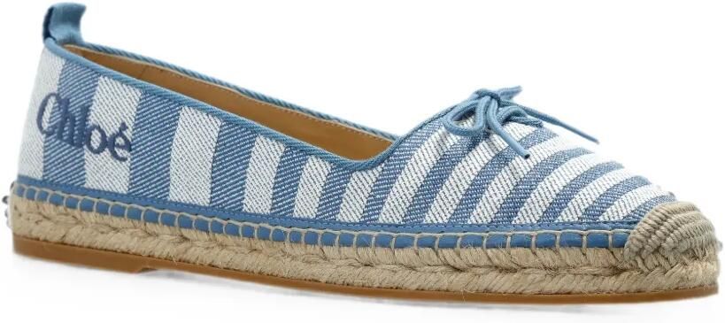 Chloé Gestreepte espadrilles met strik Blauw - Foto 3