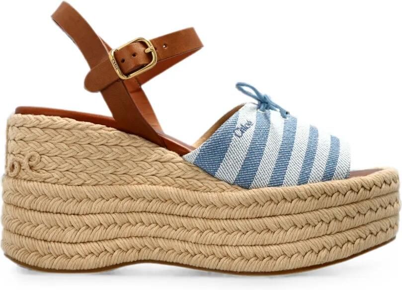 Chloé Isla espadrilles met sleehak Bruin