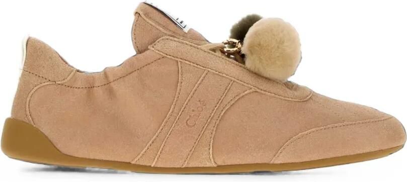 Chloé Kick sneakers verfraaid met pompon Beige