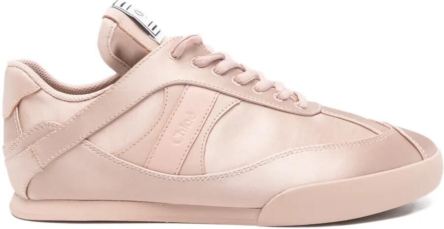 Chloé Kick satijnen mid-top sneakers Beige