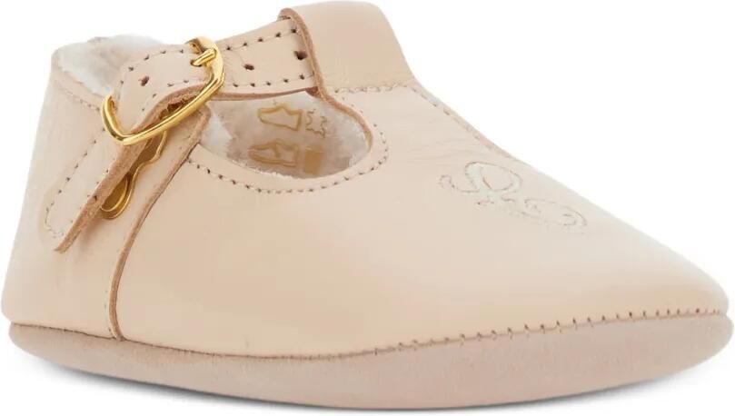 Chloé Kids Ballerina's met T-bandje en borduurwerk Beige