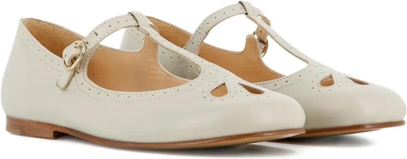 Chloé Kids Ballerina's met T-bandje en geperforeerde details Beige