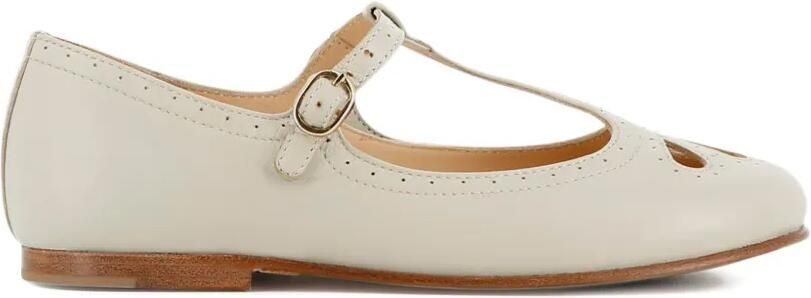 Chloé Kids Ballerina's met T-bandje en geperforeerde details Beige - Foto 3