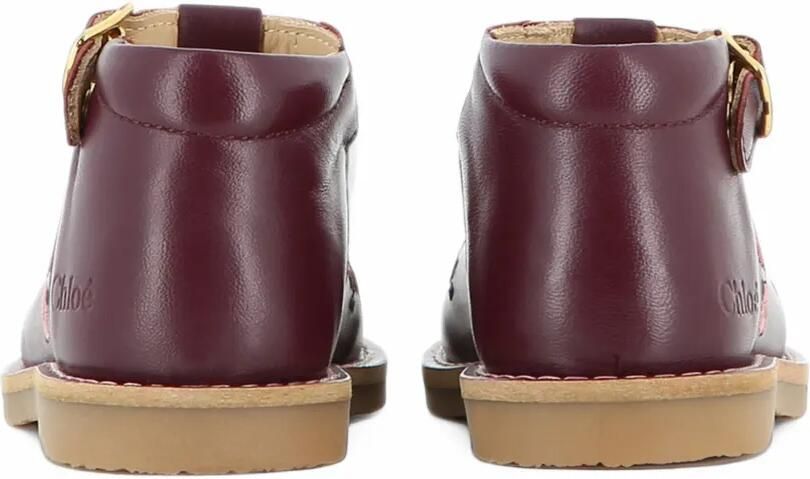 Chloé Kids floral-embroidered leather boots Rood - Foto 3