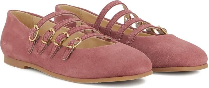 Chloé Kids Leren ballerina's met gespsluiting Roze