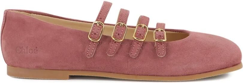 Chloé Kids Leren ballerina's met gespsluiting Roze - Foto 5