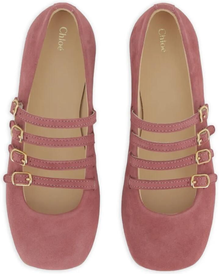 Chloé Kids Leren ballerina's met gespsluiting Roze - Foto 2