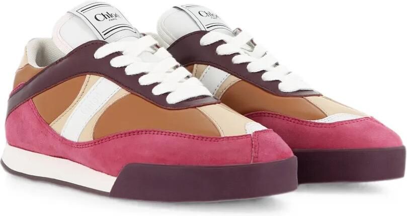 Chloé Kids Leren sneakers met vlakken Bruin