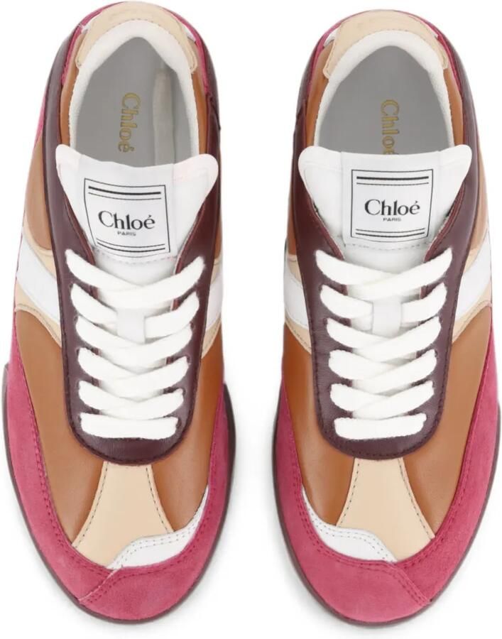 Chloé Kids Leren sneakers met vlakken Bruin - Foto 2