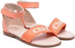 Chloé Kids Sandalen met klittenband Oranje