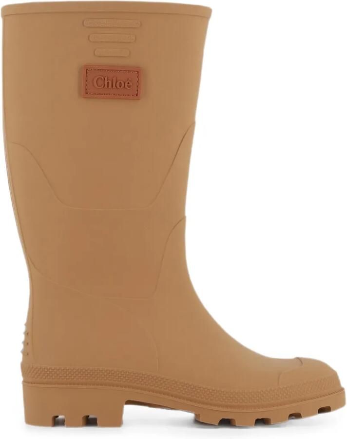 Chloé Kids Regenlaarzen met logopatch Beige - Foto 3