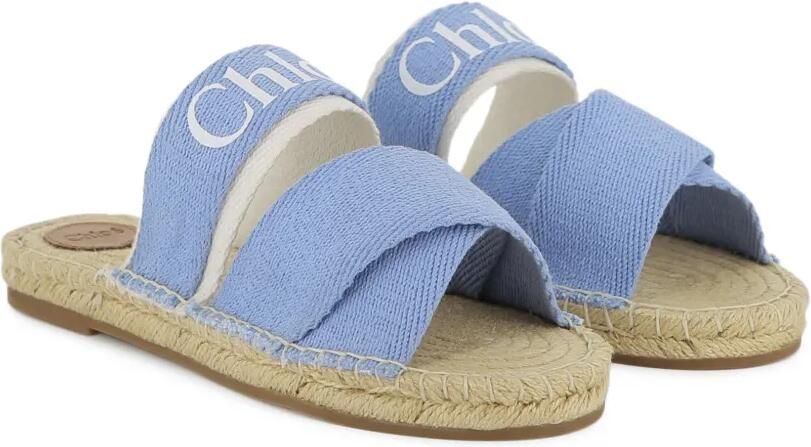 Chloé Kids Sandalen met logoband Blauw
