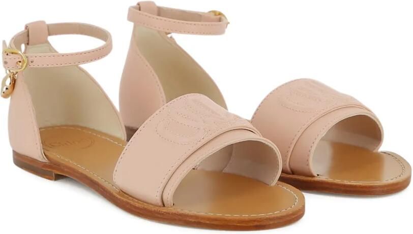 Chloé Kids Sandalen met logobedel Roze