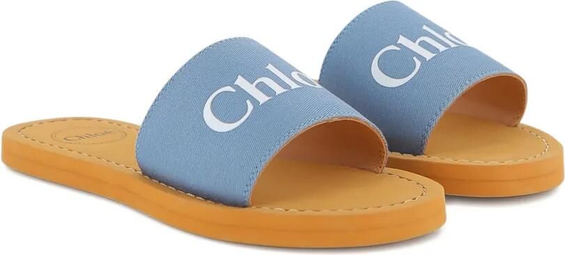 Chloé Kids Sandalen met logoprint Blauw