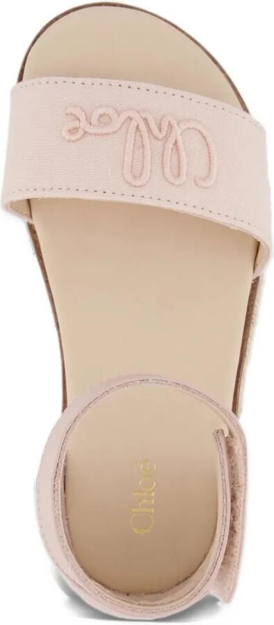 Chloé Kids Sandalen met open neus en geborduurd logo Roze - Foto 4