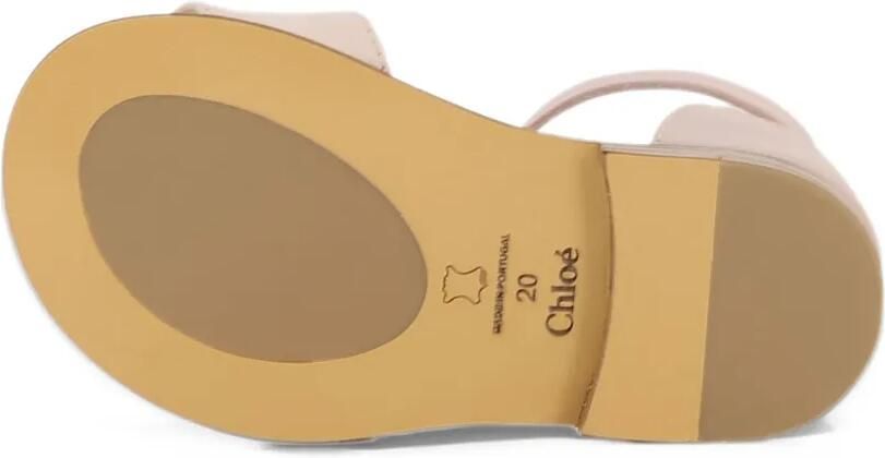 Chloé Kids Sandalen met open neus en geborduurd logo Roze - Foto 5