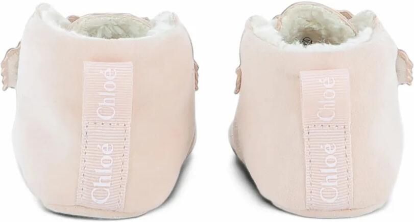 Chloé Kids scalloped-edge touch-strap pre-walkers Beige - Foto 4