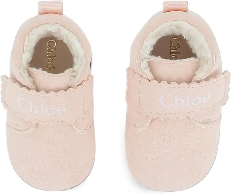 Chloé Kids scalloped-edge touch-strap pre-walkers Beige - Foto 2