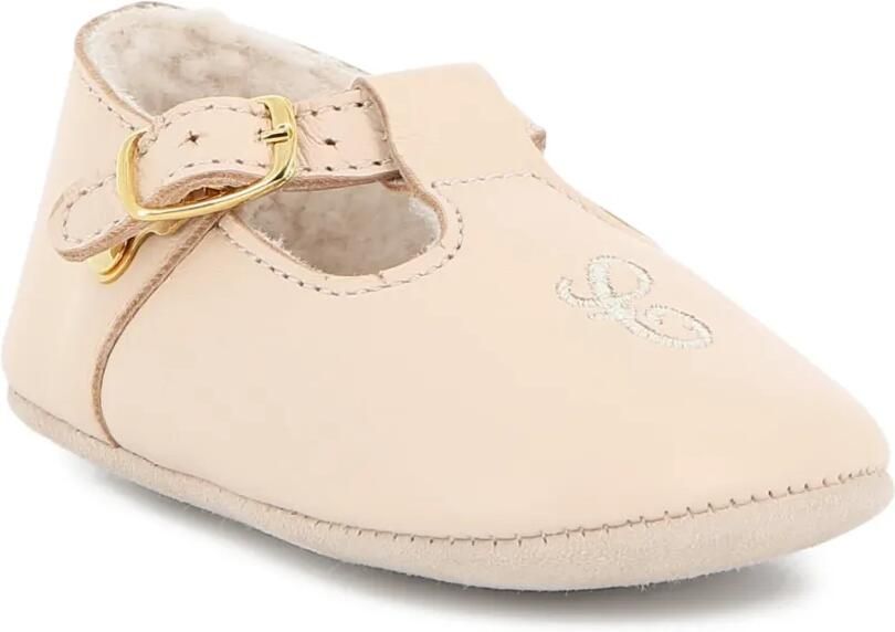 Chloé Kids Slippers met geborduurde gesp Beige