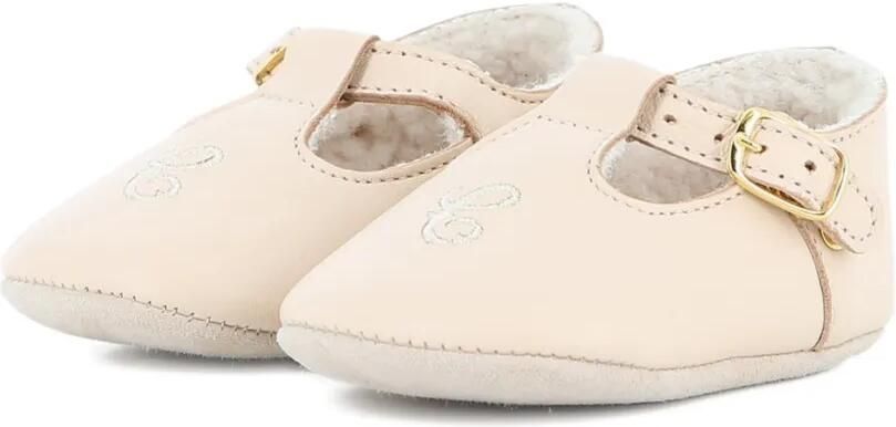Chloé Kids Slippers met geborduurde gesp Beige - Foto 5