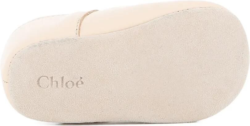 Chloé Kids Slippers met geborduurde gesp Beige - Foto 4