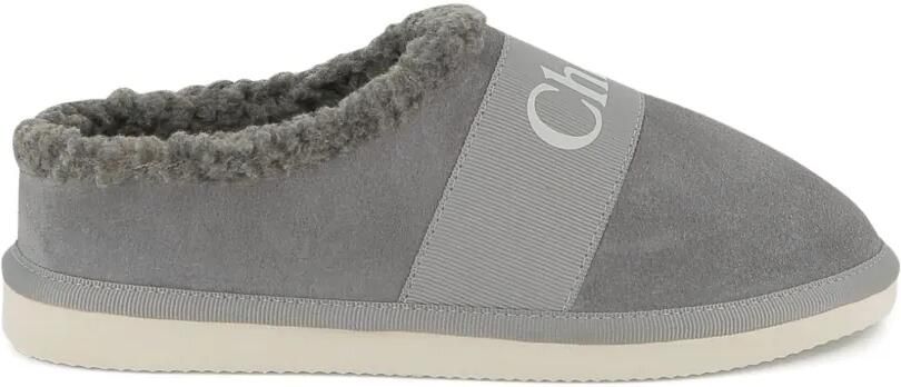 Chloé Kids Slofjes met logoprint Grijs