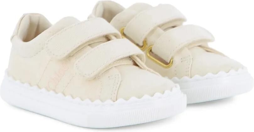 Chloé Kids Sneakers met gewelfde bandjes Beige