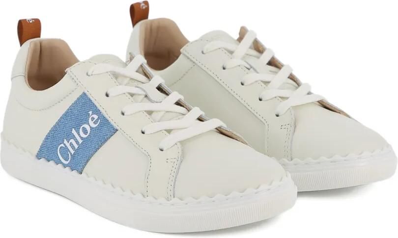 Chloé Kids Sneakers met logoband Wit