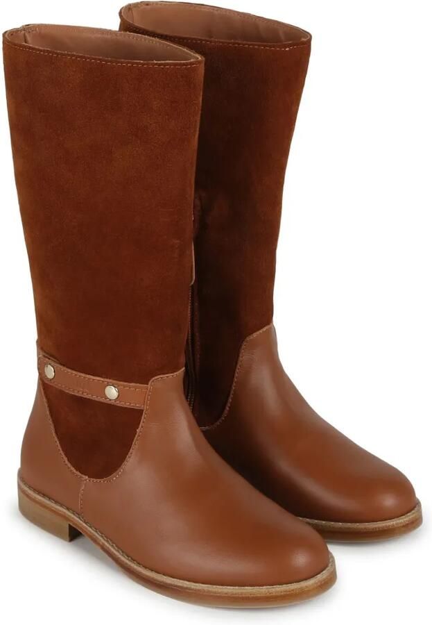 Chloé Kids Suède knielaarzen Bruin