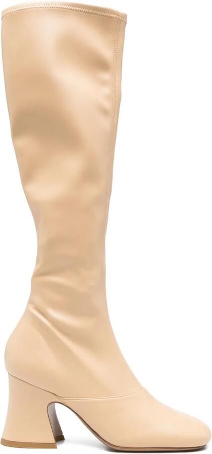 Chloé Knielaarzen met blokhak Beige