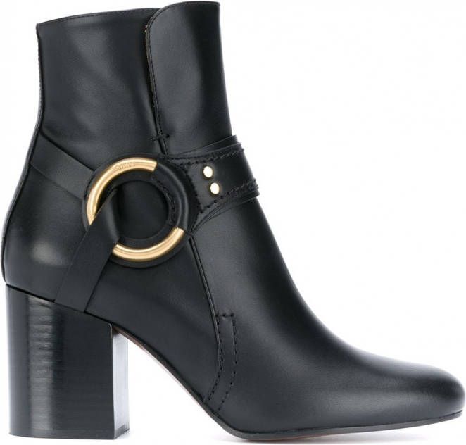 Chloé Laarzen met ringdetail Zwart
