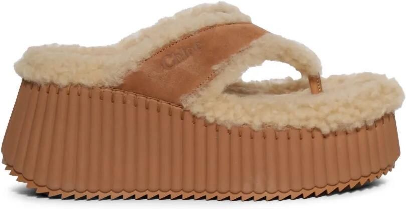 Chloé Nama wedge Sandals Beige