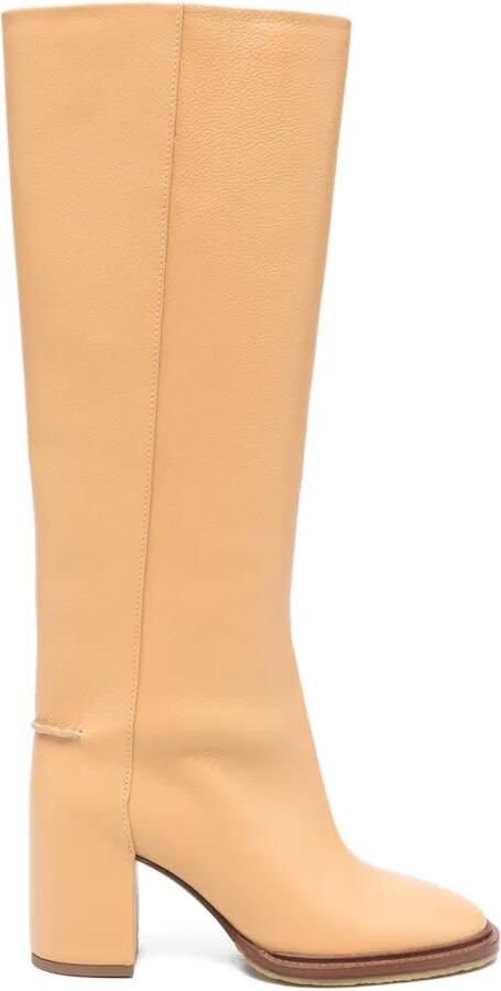 Chloé Leren laarzen Beige