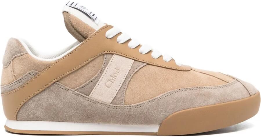 Chloé Leren low-top sneakers Beige