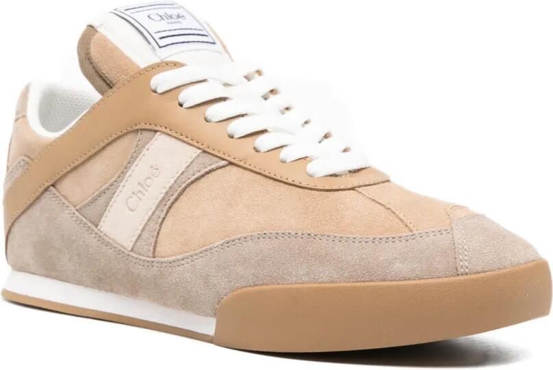Chloé Leren low-top sneakers Beige - Foto 3