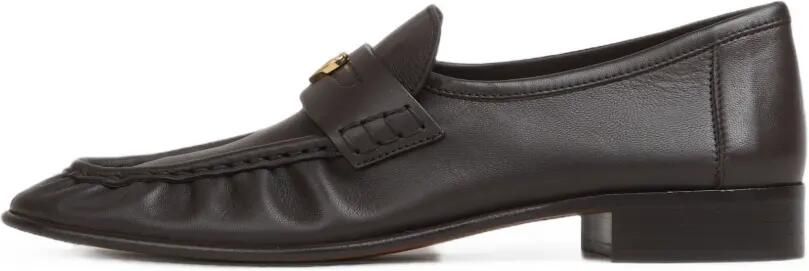 Chloé Letti leren loafers met hartpatroon Bruin