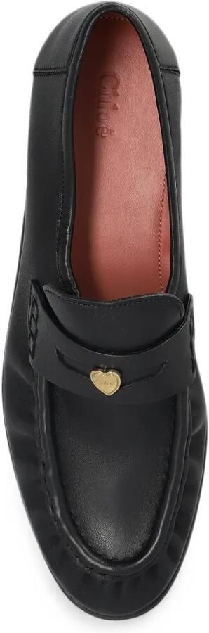Chloé Letti leren loafers met hartpatroon Zwart - Foto 5